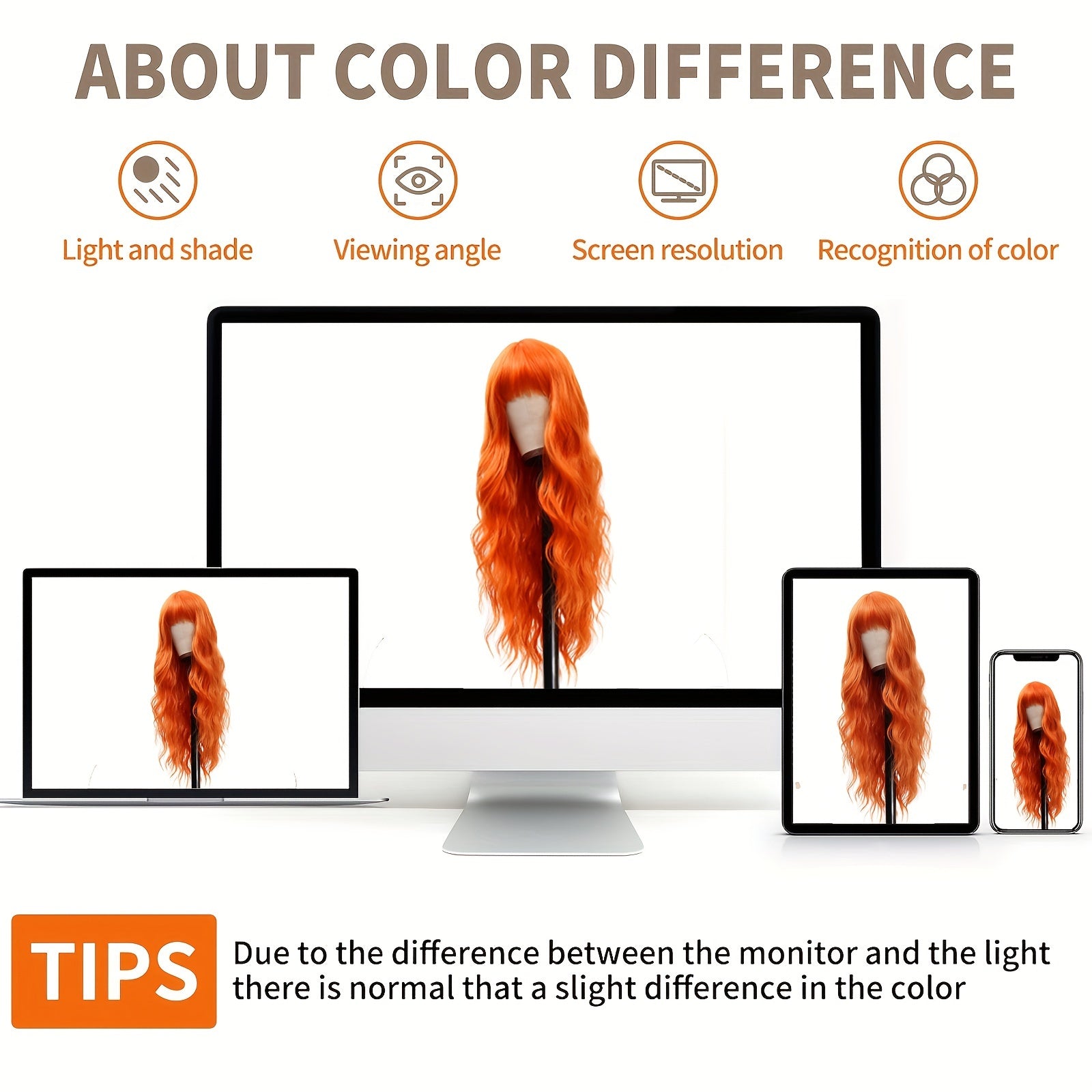 NovaSkin™ Long Orange Wavy Synthetic Wig – Elegant, Safe & Realistic