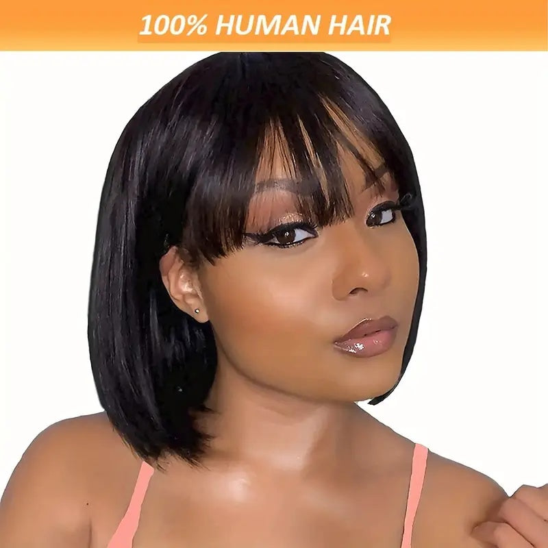 NovaSkin™ Brazilian Remy Human Hair Wig – Straight, Non-Toxic, Natural Black