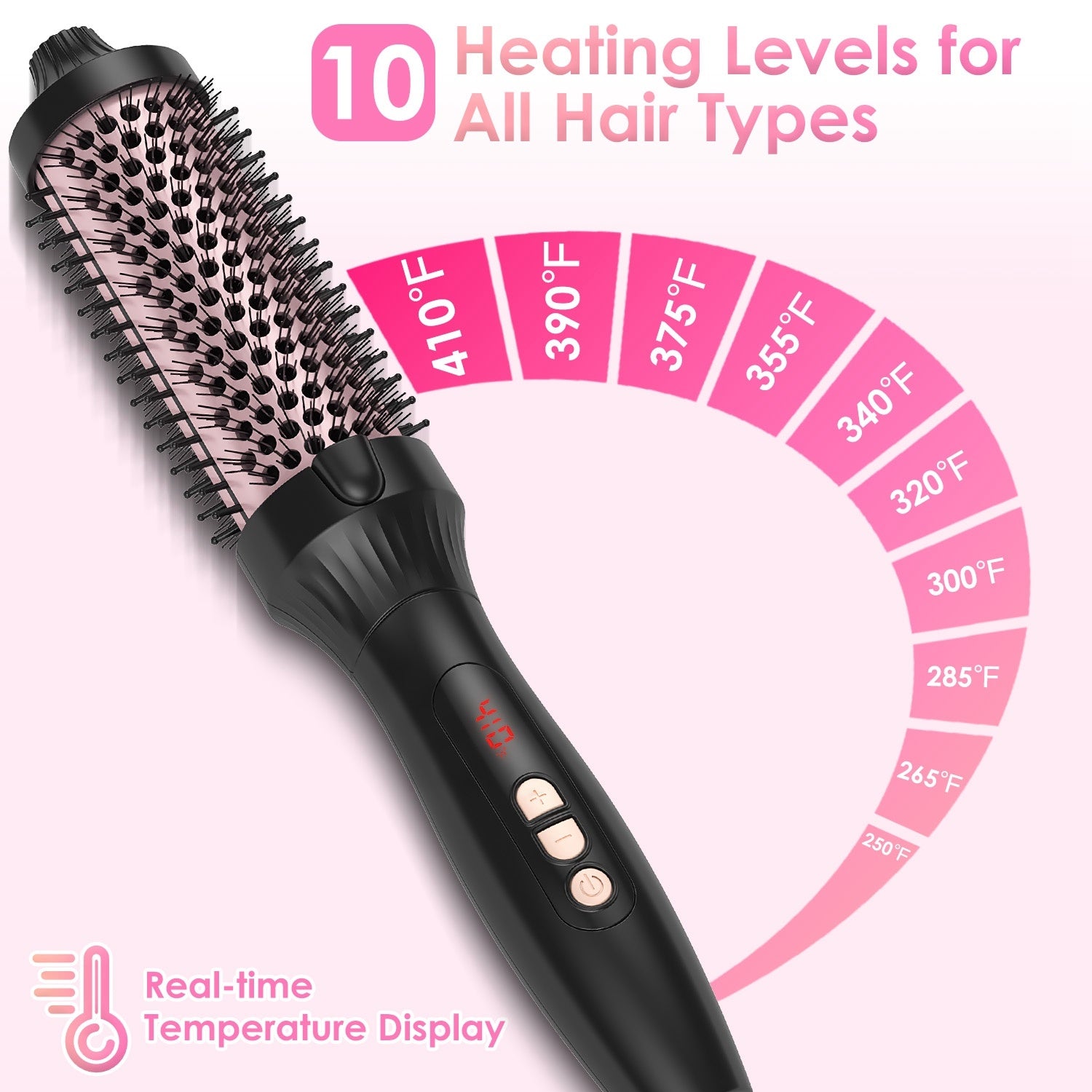 Novaskin™️ Pro Styler – Anti-Frizz Volumizing Hot Air Brush (Rose Gold)