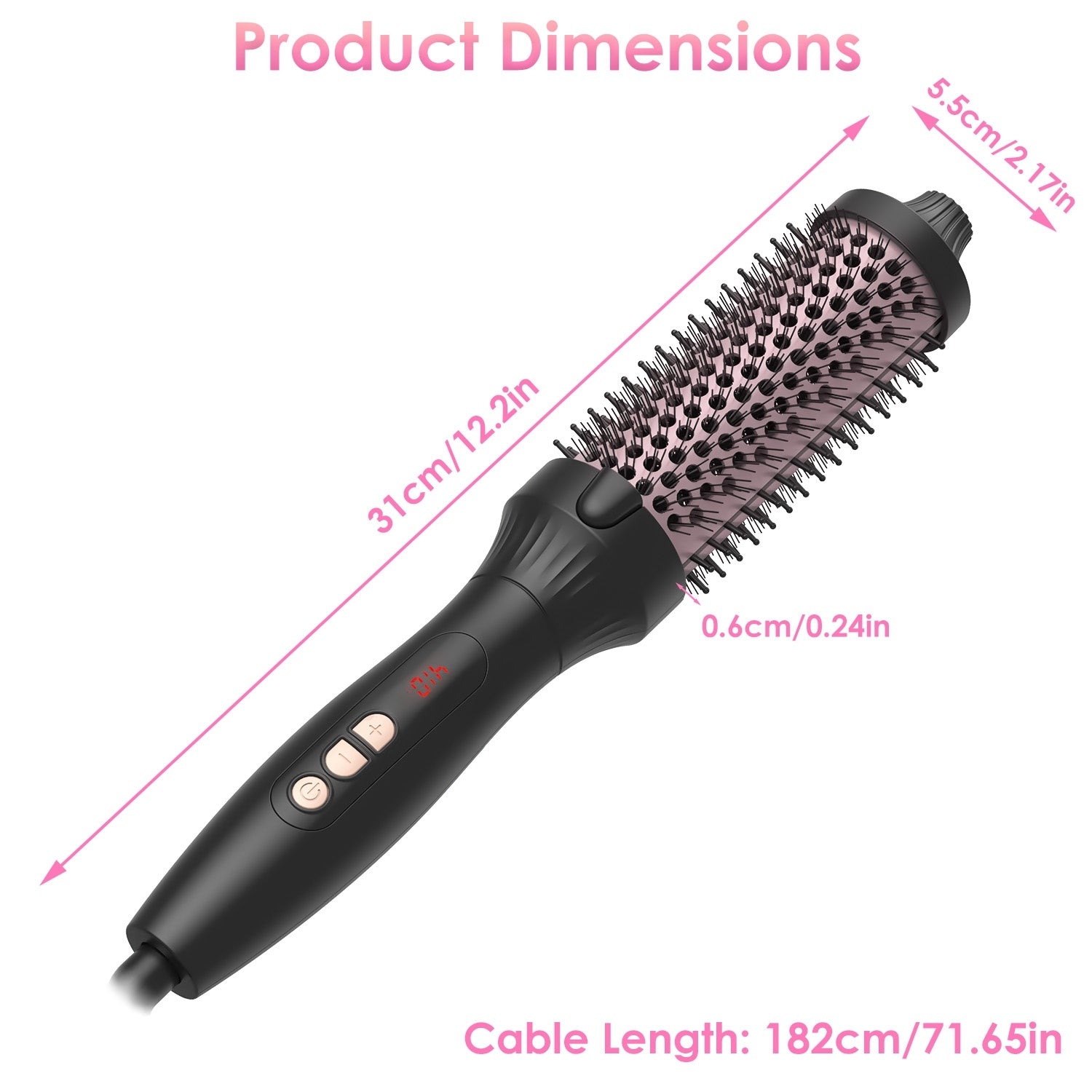 Novaskin™️ Pro Styler – Anti-Frizz Volumizing Hot Air Brush (Rose Gold)